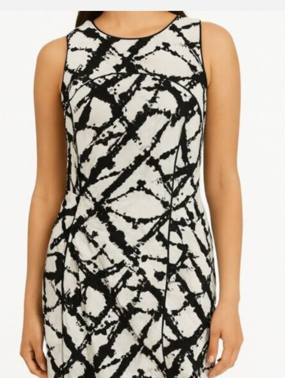Cynthia Rowley Sleeveless Splatter Print Racer Back Linen Dress